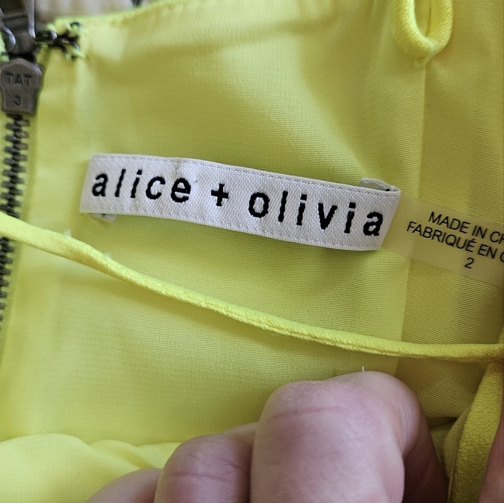 Alice + Olivia Neon Yellow Mini Dress - Picture 13 of 14